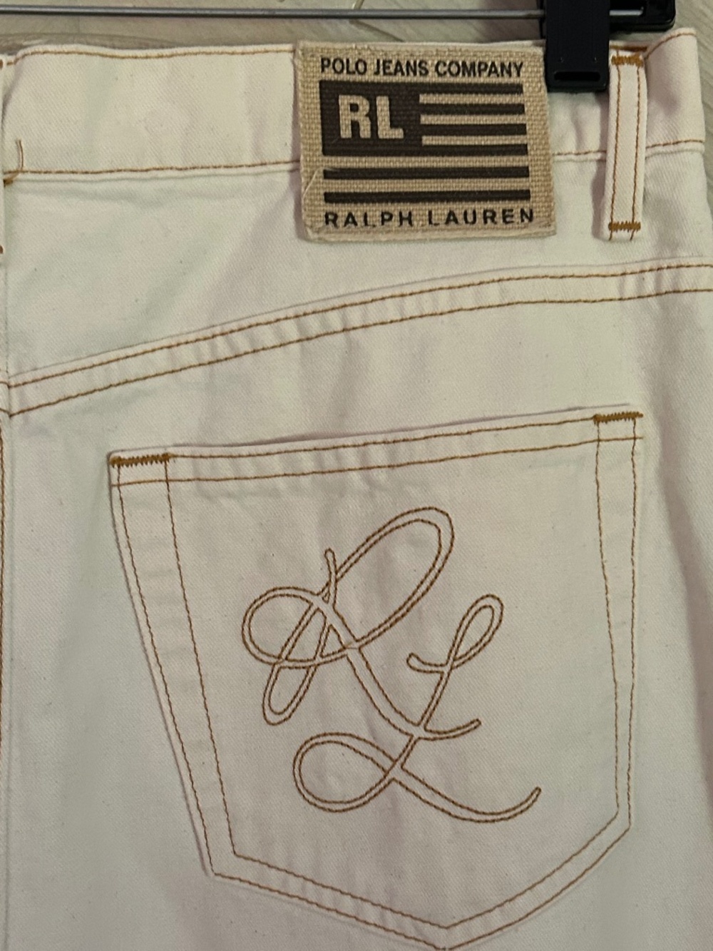 Polo Jeans Co. Ralph Lauren off white denim maxi skirt with front slit , S 12